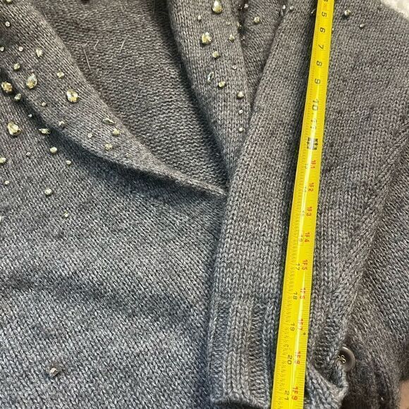 Juicy Couture Black Label Dark gray knit Sweater Rhinestone accents.Size XL - Picture 7 of 12